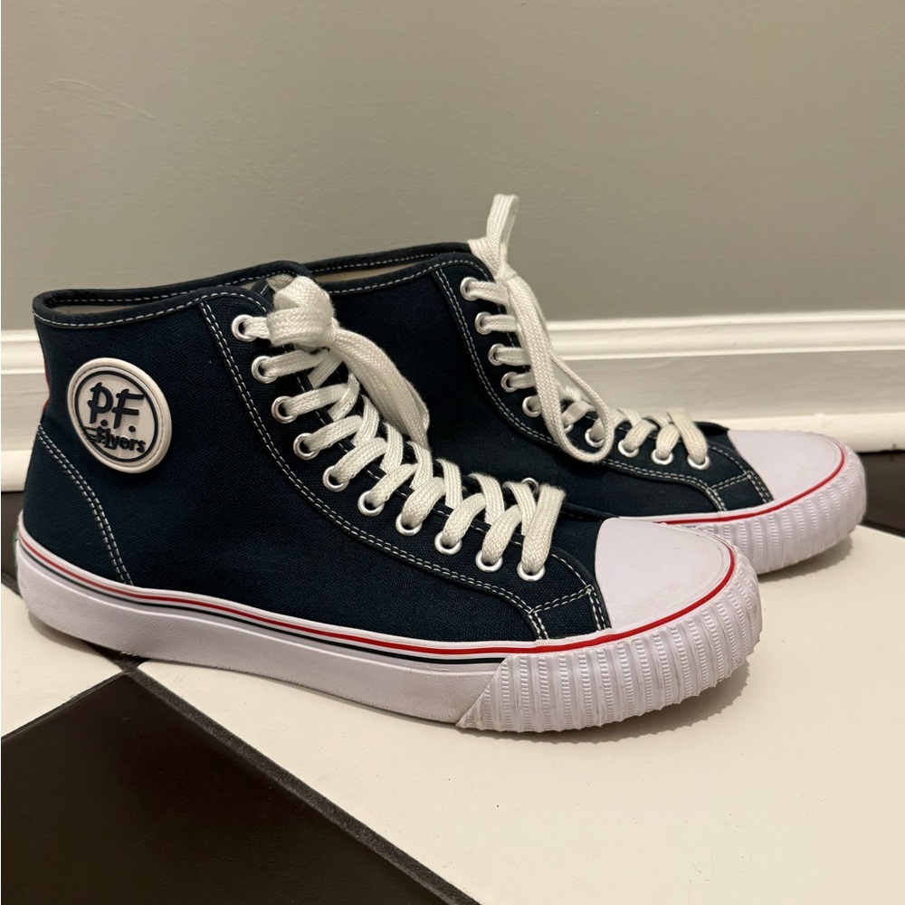 P.F. Flyers Navy and White Sneakers